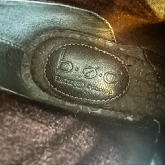 b.o.c Born vegan leather brown side zip heeled ankle boots size 6.5 fall comfort - Picture 8 of 11